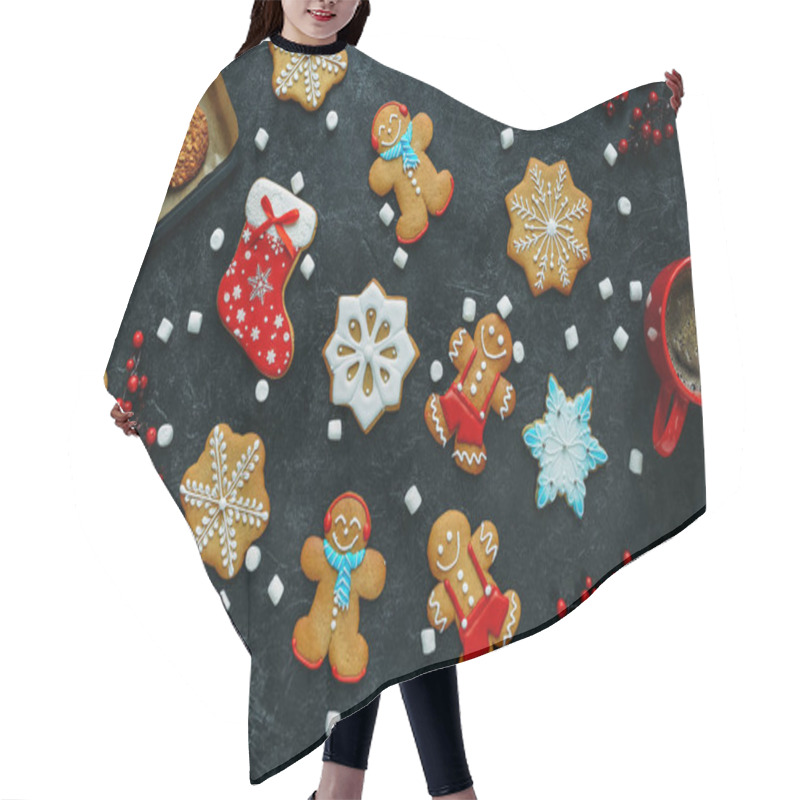 Personality  Christmas Gingerbreads And Coffee  Hair Cutting Cape