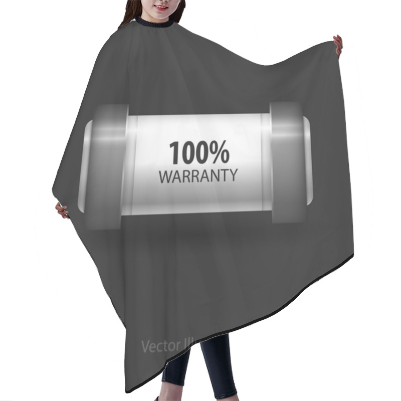 Personality  Guarantee Button. Vector Design Hair Cutting Cape