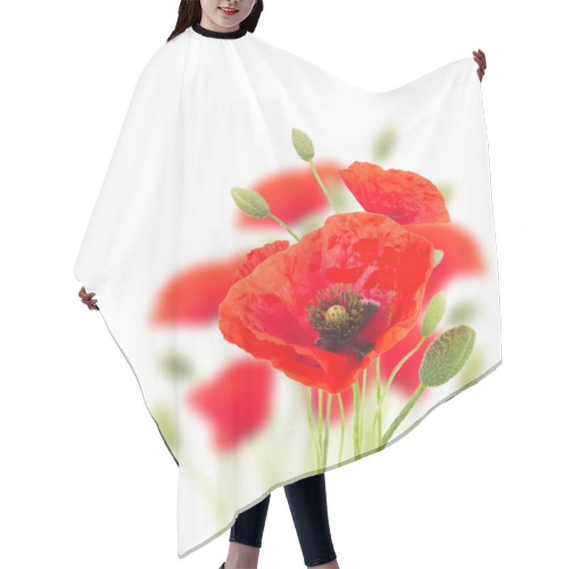 Personality  Poppy Flowers Hair Cutting Cape