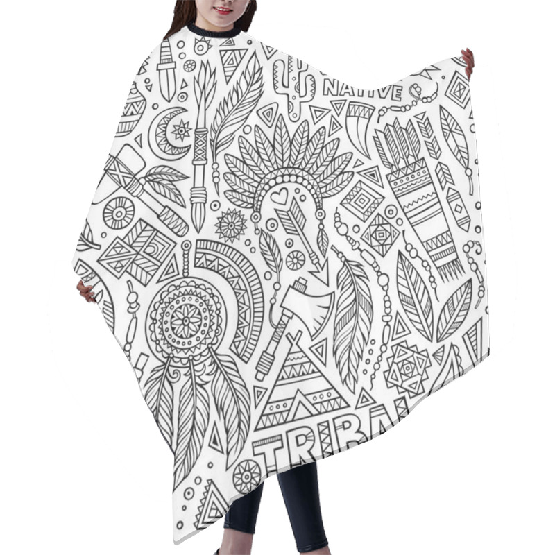 Personality  Tribal Native Set Of Symbols Hair Cutting Cape