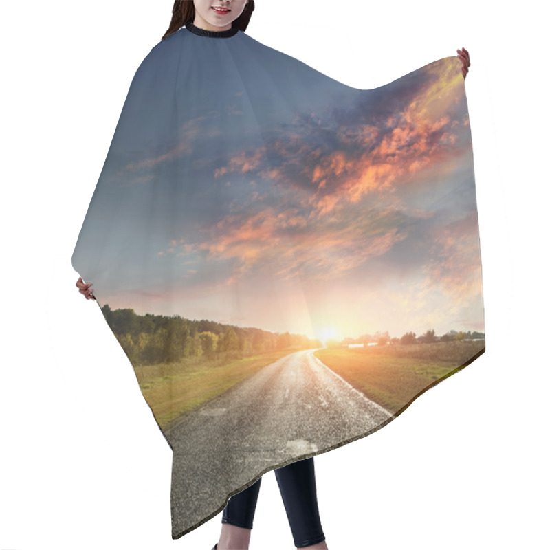 Personality  Paved Country Road Hair Cutting Cape