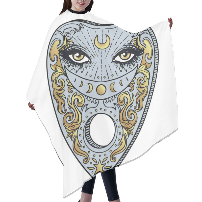 Personality  Heart-shaped Planchette For Spirit Talking Board. Vector Isolated Illustration In Victorian Style. Mediumship Divination Equipment. Flash Tattoo Drawing. Spirituality, Occultism. Hair Cutting Cape