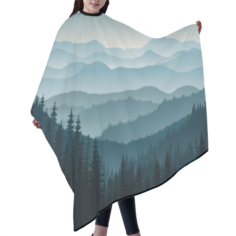 Personality  Vector Morning In Mountains Hair Cutting Cape