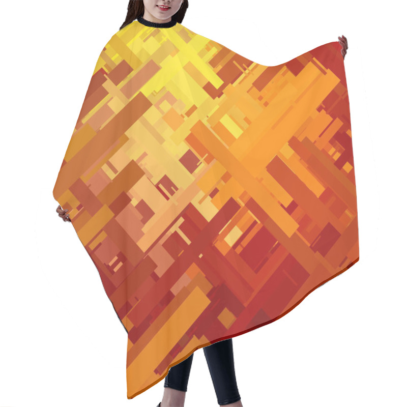 Personality  Orange Glitch Background Hair Cutting Cape