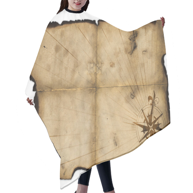 Personality  Old Blank Of Pirates Map For Design Hair Cutting Cape