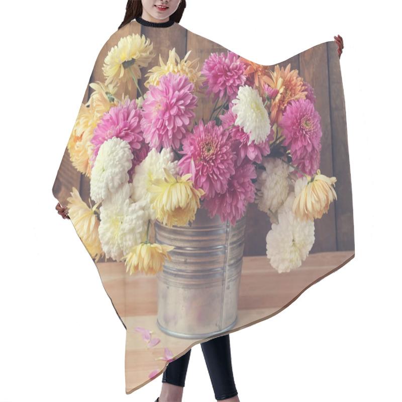 Personality  Still Life With A Bouquet. Hair Cutting Cape