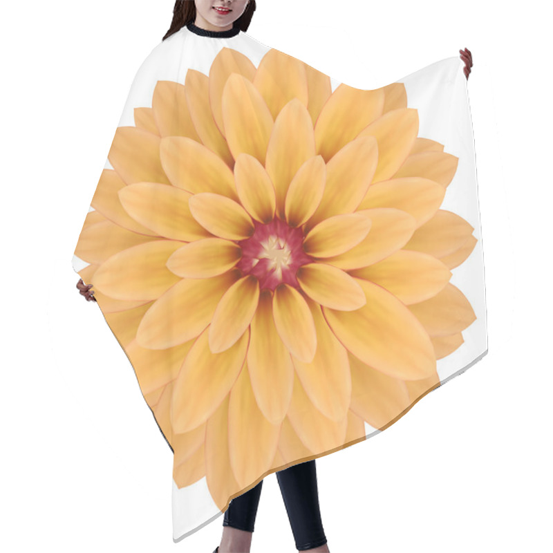 Personality  Pink Realistic Chrysanthemum Flower Isolated On White Background Hair Cutting Cape