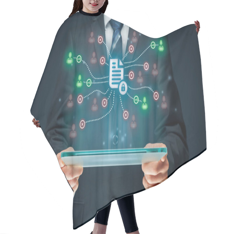 Personality  Data Management And Privacy Concept Hair Cutting Cape