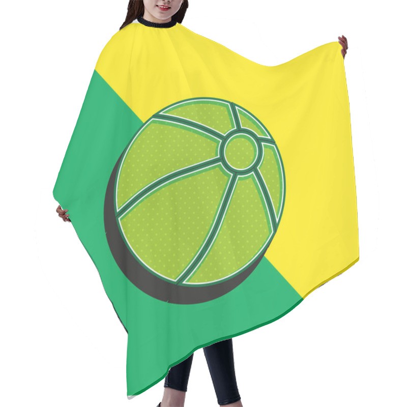 Personality  Ball Green And Yellow Modern 3d Vector Icon Logo Hair Cutting Cape