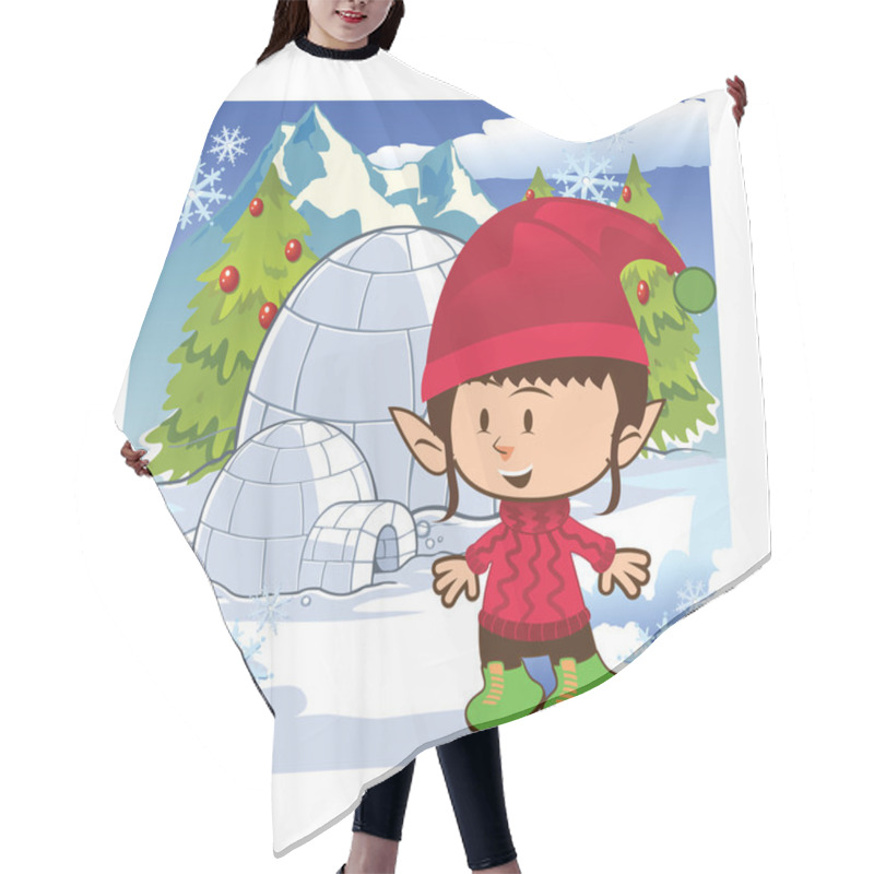 Personality  Cute And Funny Santa Elves Hair Cutting Cape