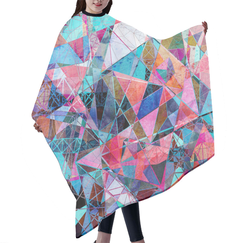 Personality  Modern Geometric Triangular Background  Hair Cutting Cape