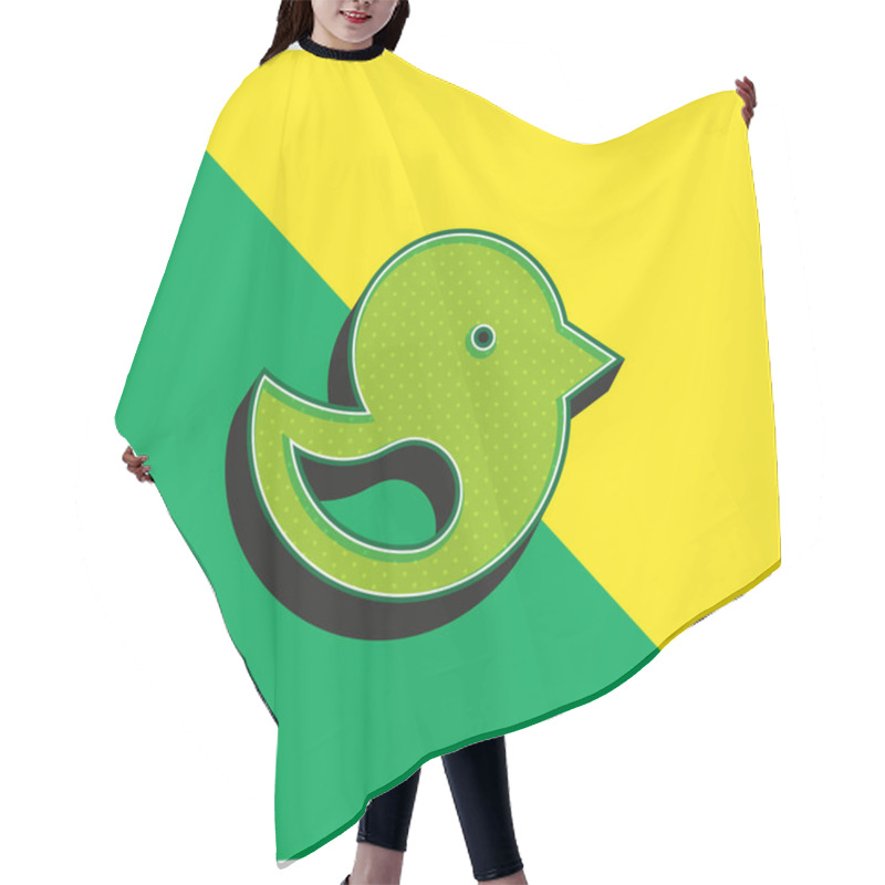 Personality  Bird Green And Yellow Modern 3d Vector Icon Logo Hair Cutting Cape