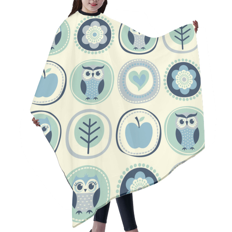 Personality  Owl Pattern Hair Cutting Cape