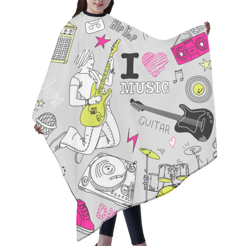 Personality  Music Doodles Hair Cutting Cape