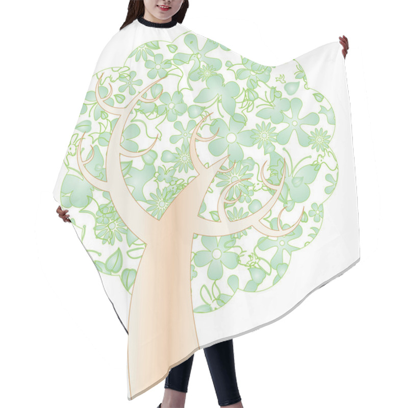 Personality  Spring Tree Hair Cutting Cape