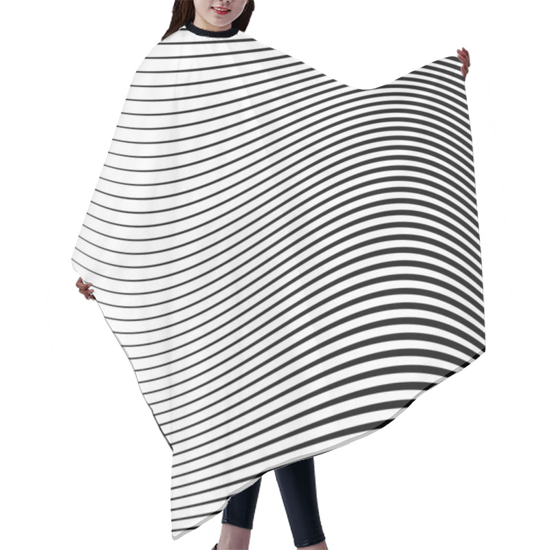 Personality  Wavy Lines Monochrome Pattern. Hair Cutting Cape