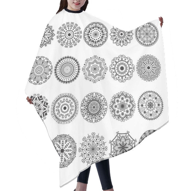 Personality  Mehendy Mandala Flower Vector Illustration Hair Cutting Cape