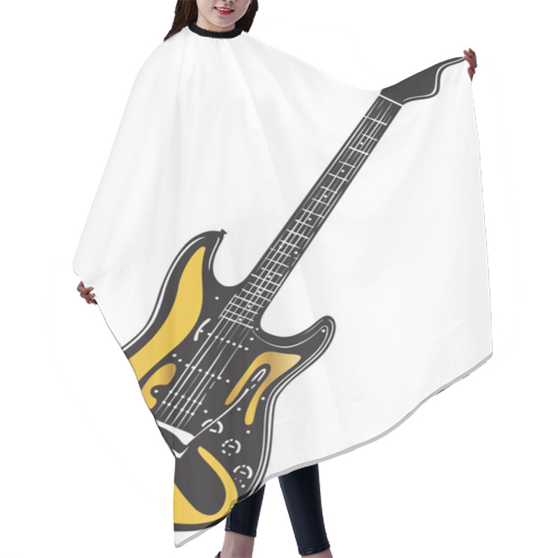 Personality  Gold Guitar Hair Cutting Cape