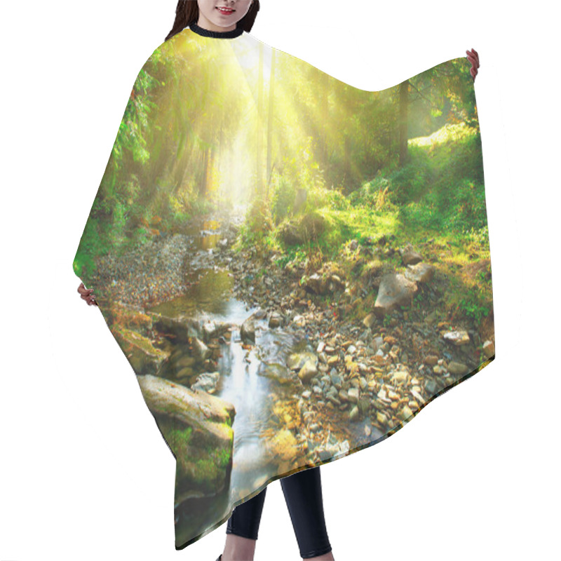 Personality  Mountain River In Forest Hair Cutting Cape