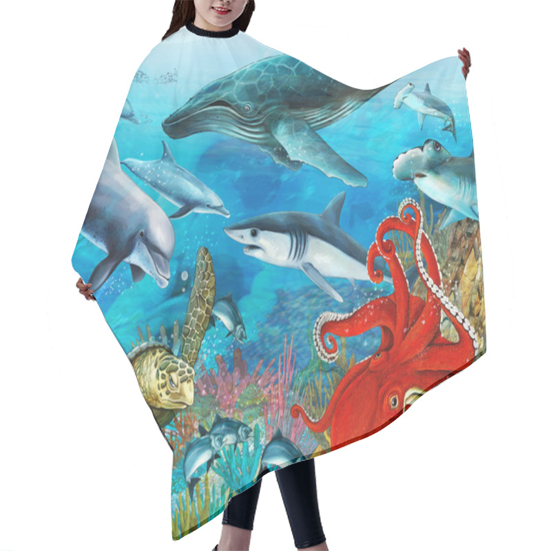 Personality  Coral Reef Hair Cutting Cape