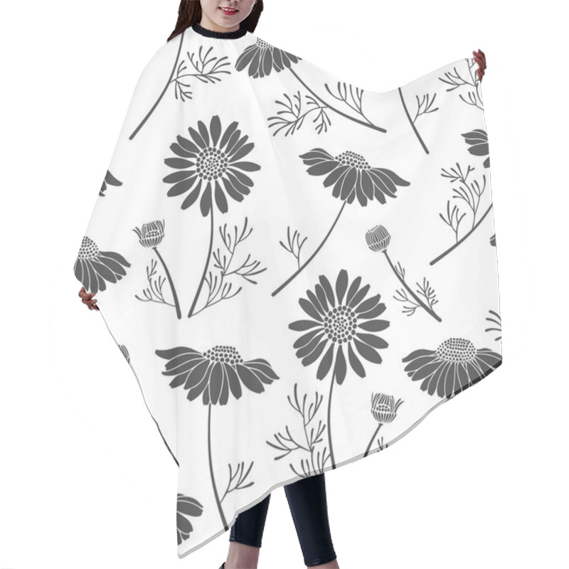 Personality  Hand-drawn Pattern With Chamomiles Hair Cutting Cape