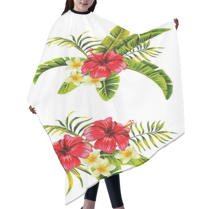 Personality  Hibiscus Plumeria Bunches Hair Cutting Cape