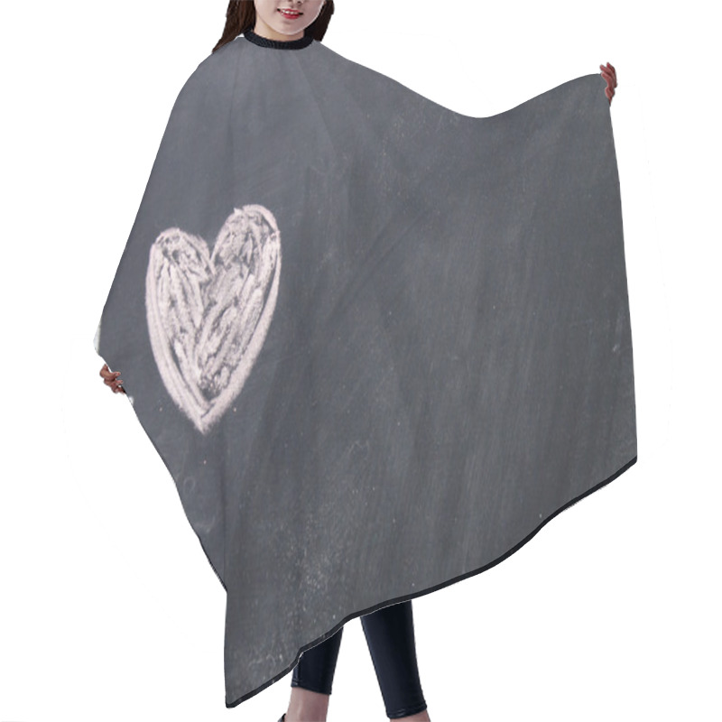 Personality  Love Sign Drawn With Chalk On Blackboard Hair Cutting Cape