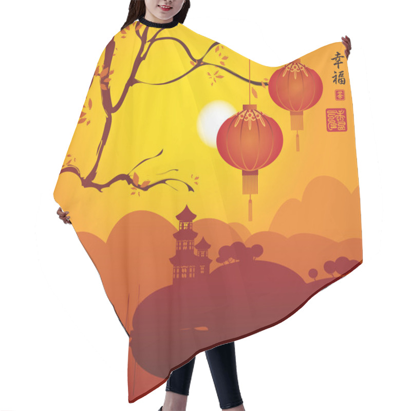 Personality  China Lantern Hair Cutting Cape