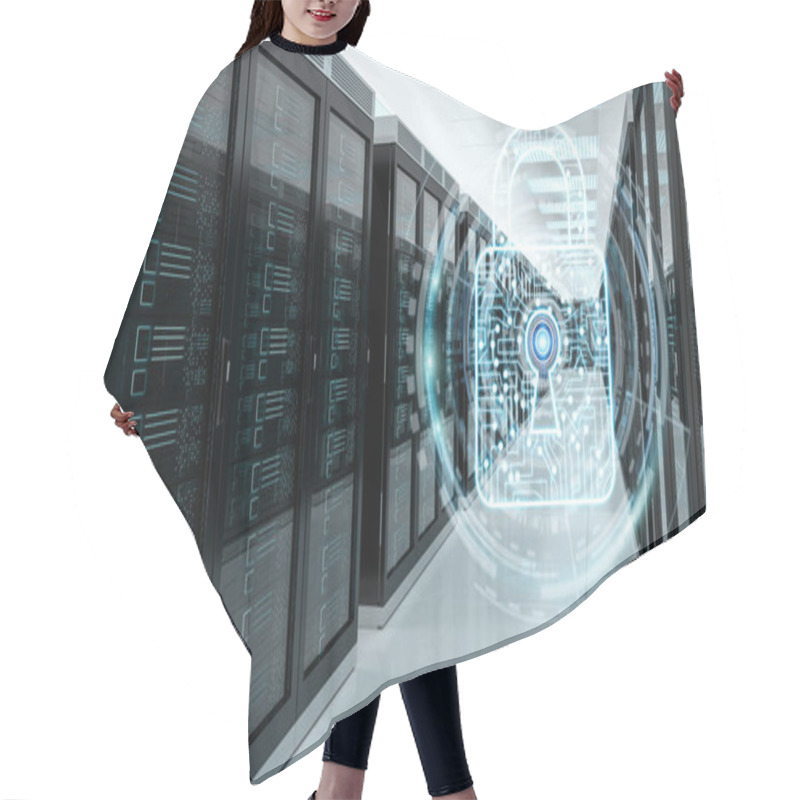 Personality  Firewall Activated On Server Room Data Center 3D Rendering Hair Cutting Cape