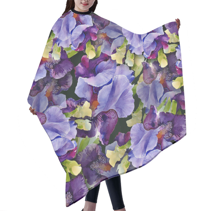 Personality  Irises Pattern Hair Cutting Cape