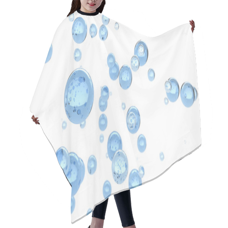 Personality  3D Rendering Of Blue Water Bubbles Hair Cutting Cape