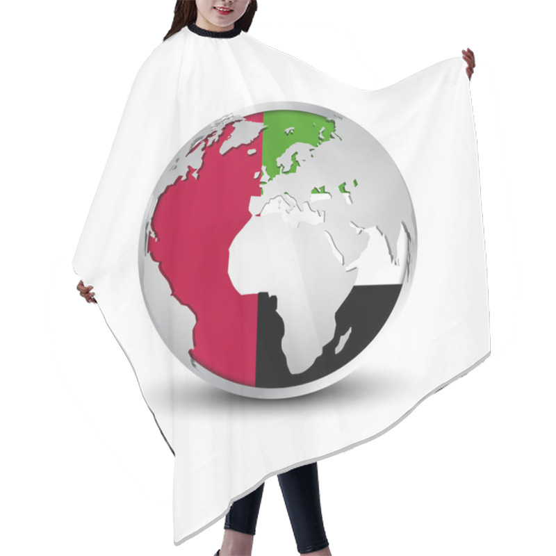 Personality  Abstract Glossy Globe Hair Cutting Cape