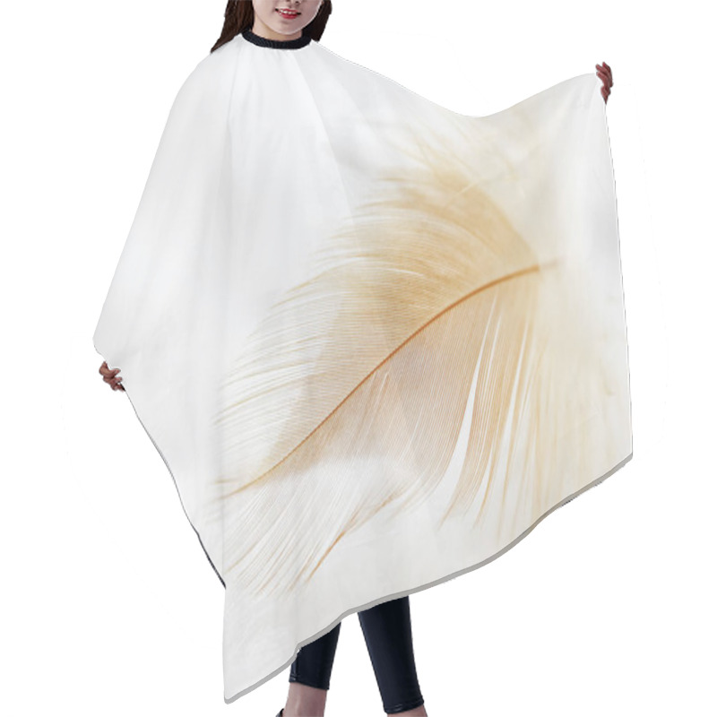 Personality  White And Orange Feather Texture Background Hair Cutting Cape