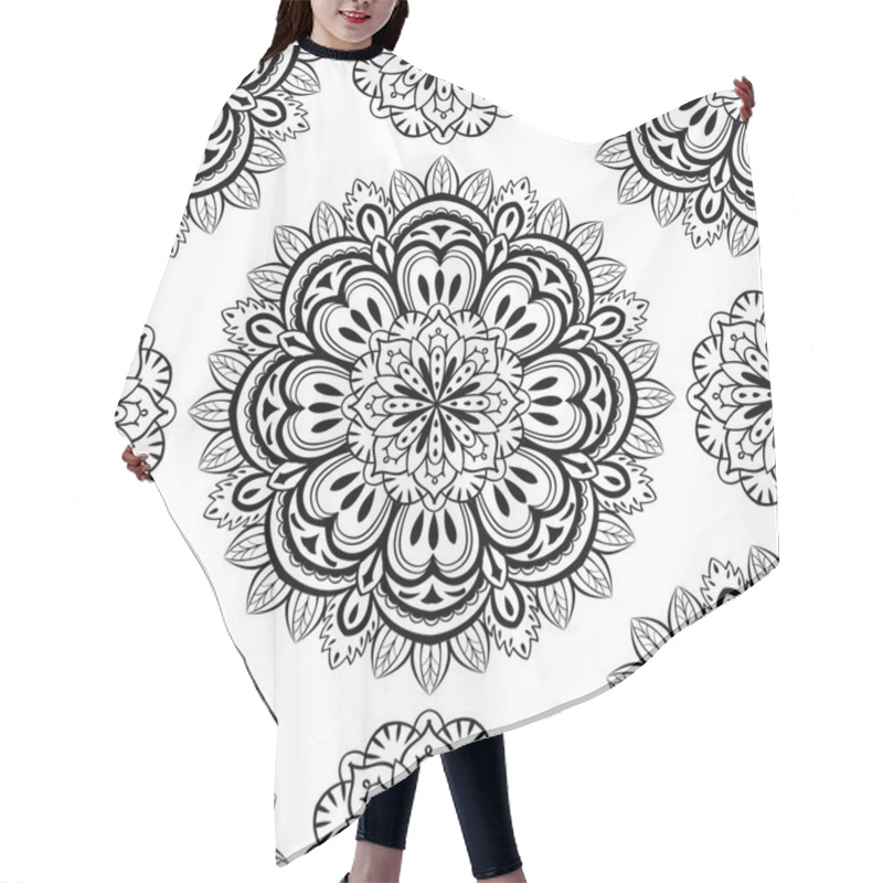 Personality  Vector, Oriental, Seamless Background With Mandalas Hair Cutting Cape