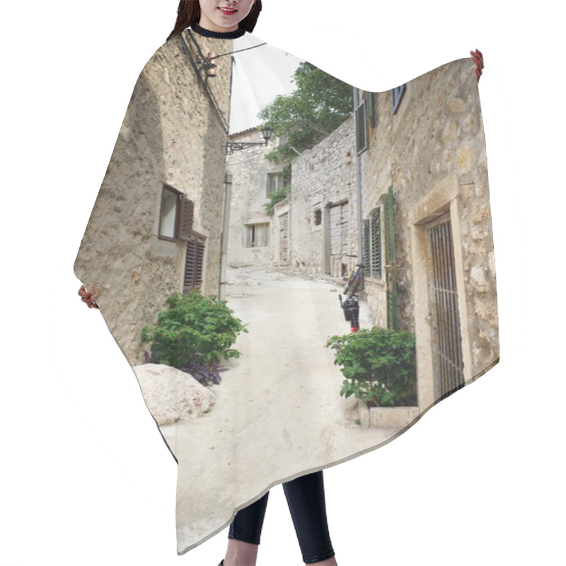 Personality  Narrow Old Street In Stone, Croatia Hair Cutting Cape