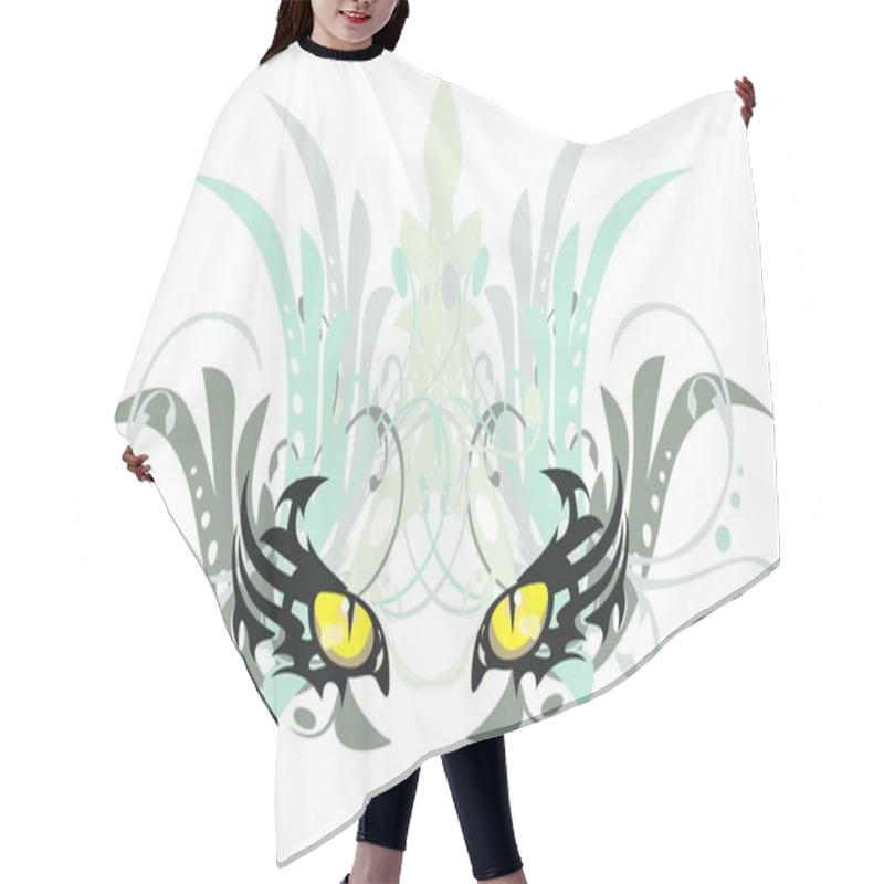 Personality  Tribal Cat Eyes With Floral Elements - A Carnival Mask Hair Cutting Cape