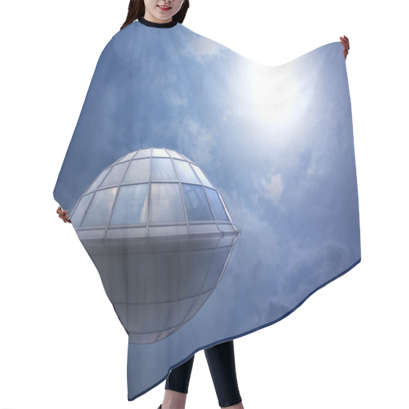 Personality  UFO Flies In The Cloudy Sky Hair Cutting Cape