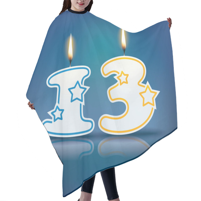 Personality  Birthday Candle Number 13 Hair Cutting Cape