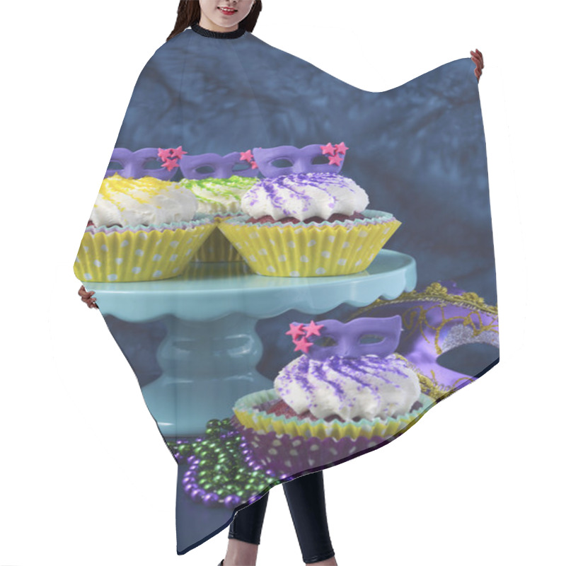 Personality  Mardi Gras Cupcakes Hair Cutting Cape