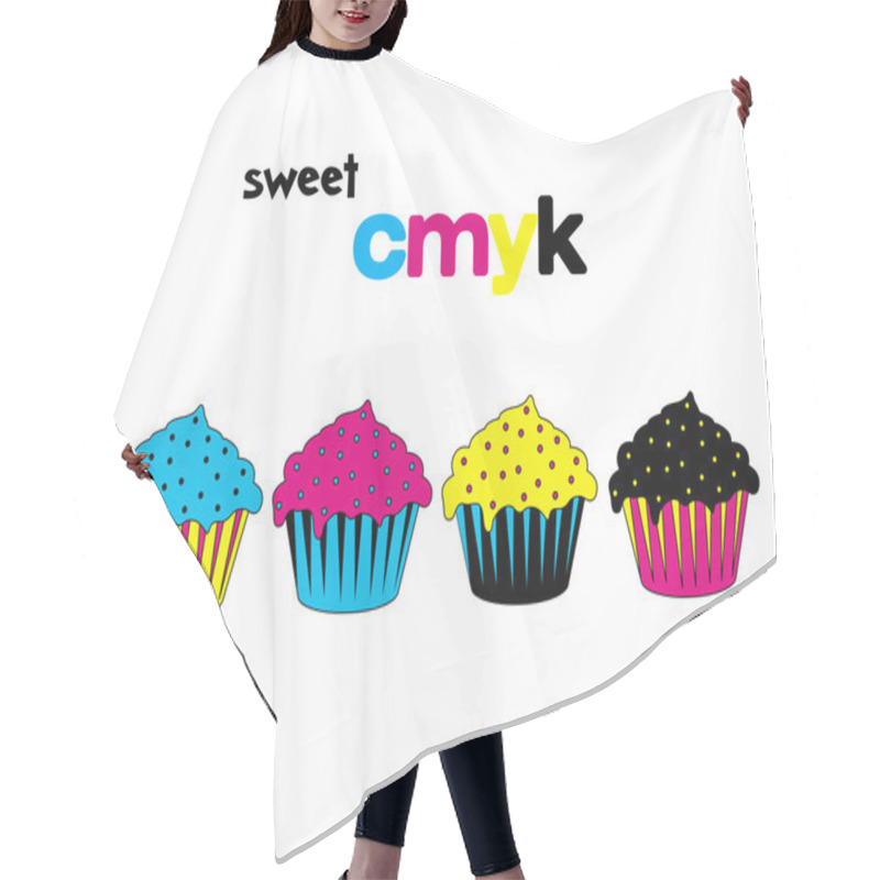 Personality  Cmyk Cupcake Hair Cutting Cape