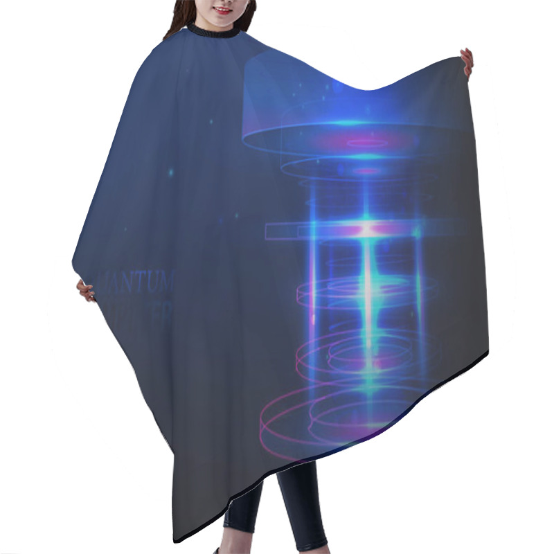 Personality  Quantum Computer. Big Data Visualization Technologies Algorithms. Artificial Intelligence. Vector Illustration Hair Cutting Cape