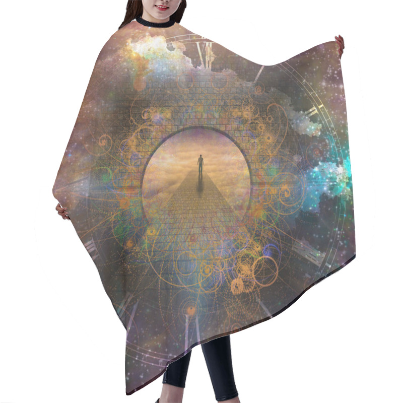 Personality  Silhouette Of Man With Time Elements  Hair Cutting Cape