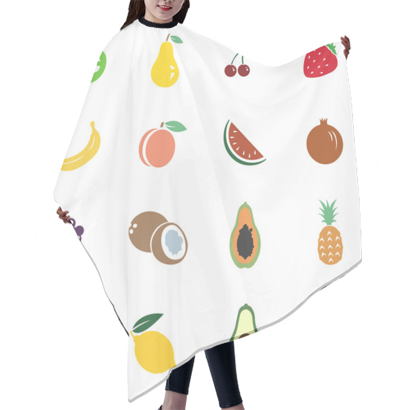 Personality  Set Of Fruit Icons Hair Cutting Cape