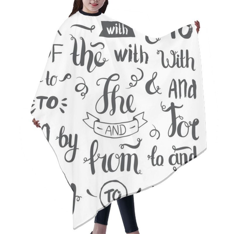 Personality  Vector Hand Drawn Ampersands And Catchwords Hair Cutting Cape