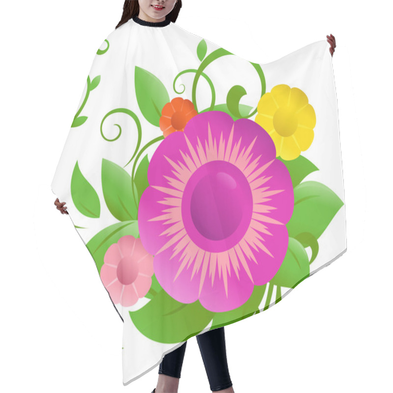 Personality  Abstract Flowers Illustration 4 Hair Cutting Cape