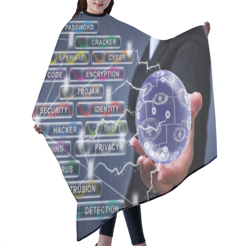 Personality  Social Networking And Cyber Security Concept Hair Cutting Cape