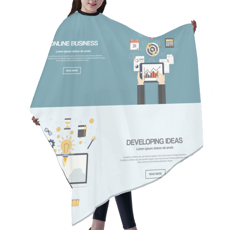 Personality  Flat Designed Banners Hair Cutting Cape