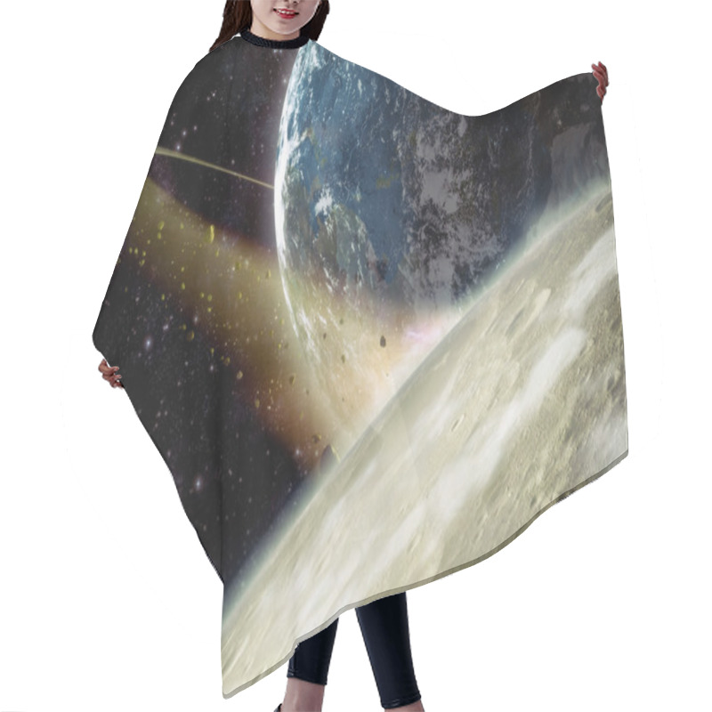 Personality  Moon And Alien Planet Hair Cutting Cape