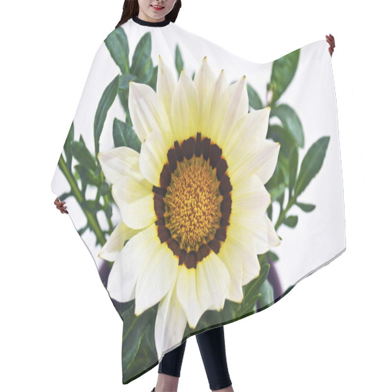 Personality  White Gazania Flower Hair Cutting Cape