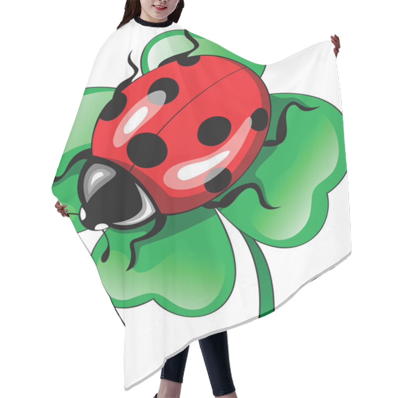 Personality  Ladybug On Clower Hair Cutting Cape